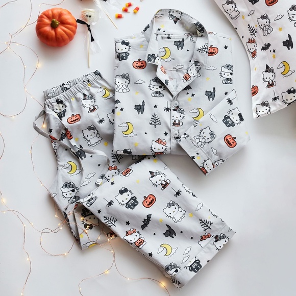 Hello Kitty Glow-in-the-Dark Halloween Loose Fit Pajama Set - Picture 1 of 6